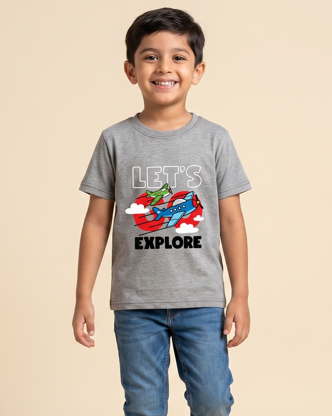 Airplane Boy's Crew Neck T-Shirt