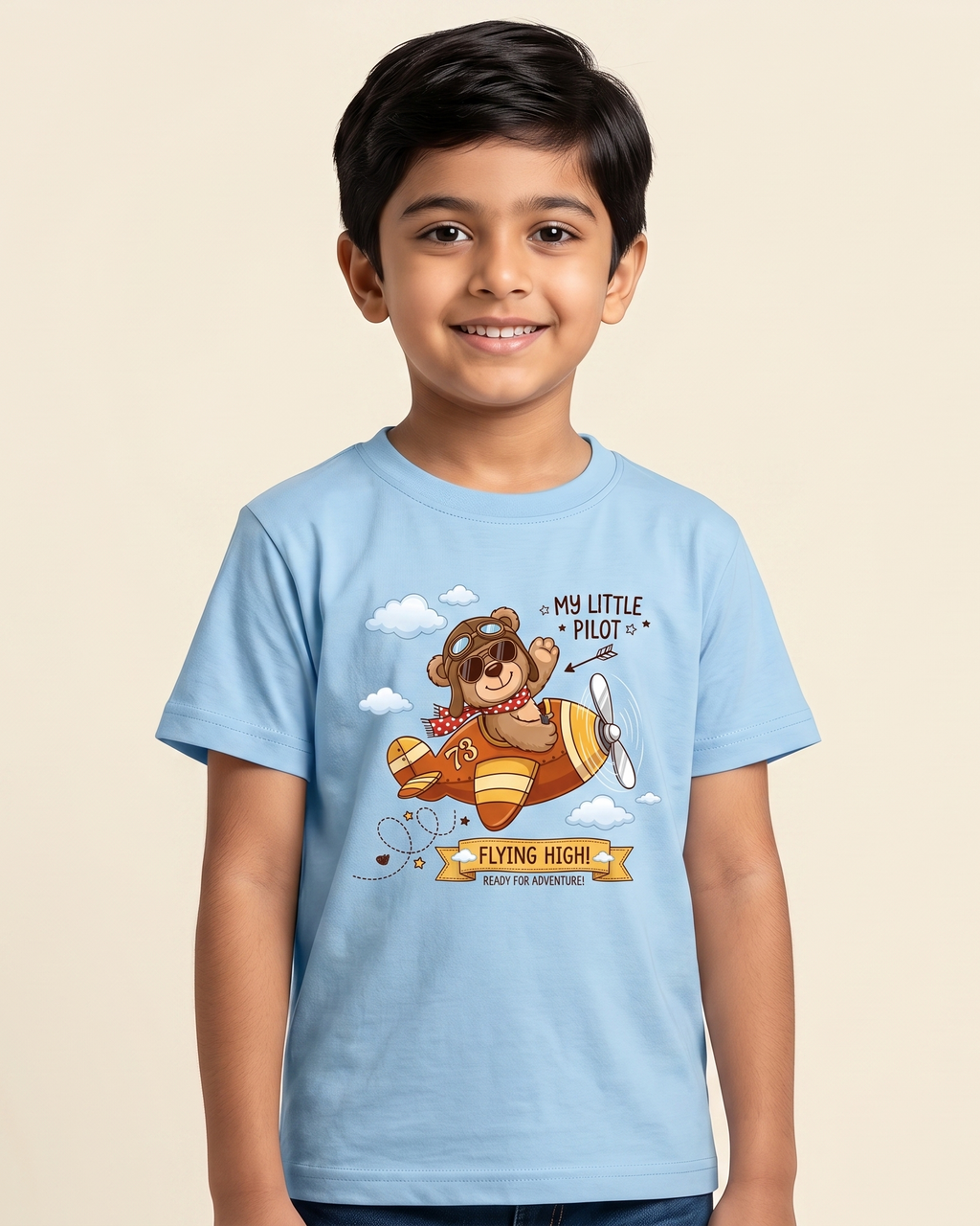 Little Pilot Boy's Crew Neck T-Shirt