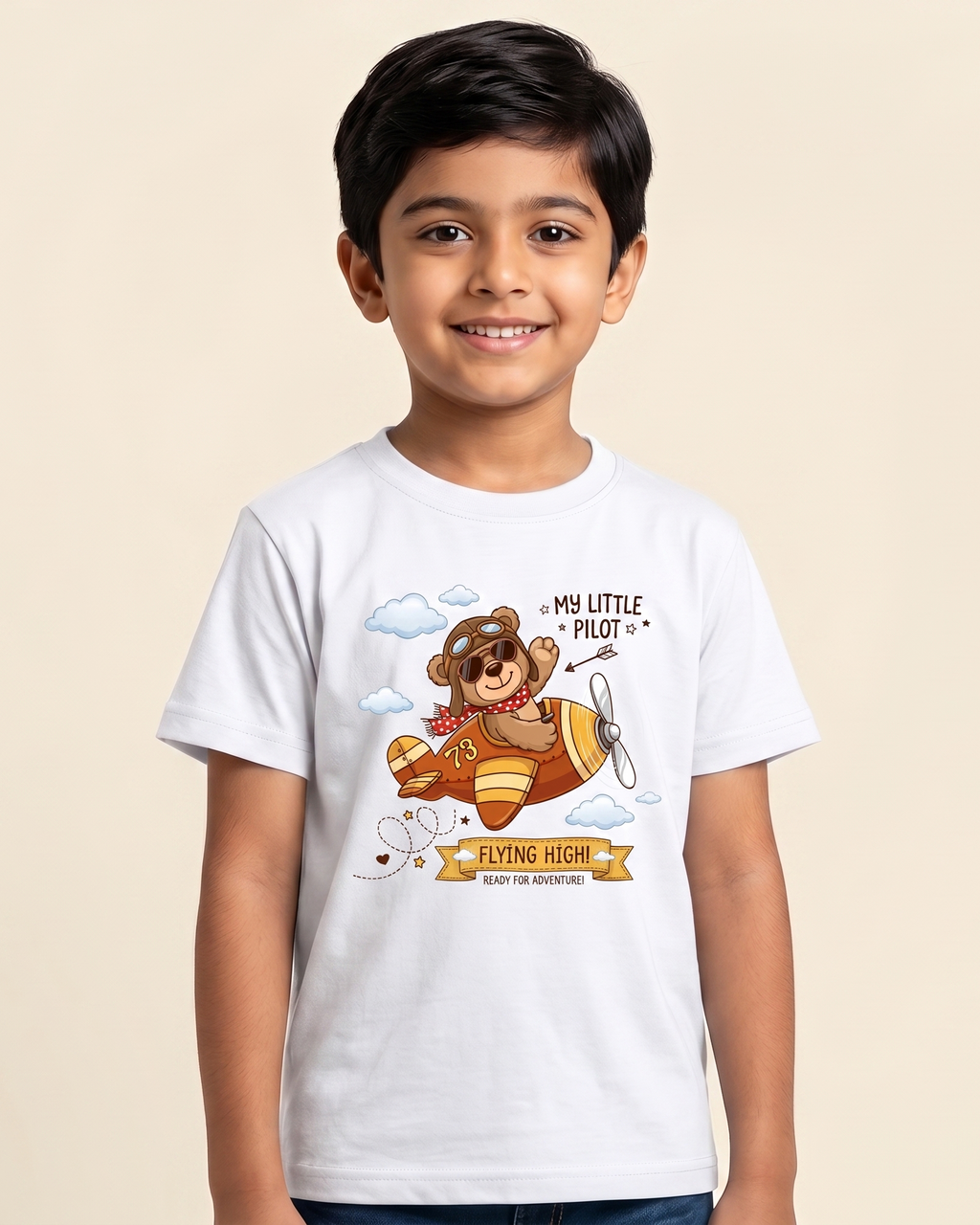 Little Pilot Boy's Crew Neck T-Shirt