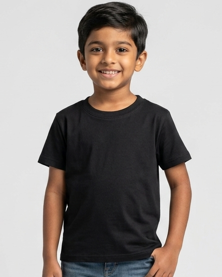 Solid Boy's Crew Neck T-Shirt