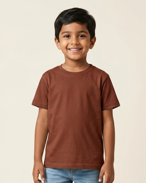 Solid Boy's Crew Neck T-Shirt