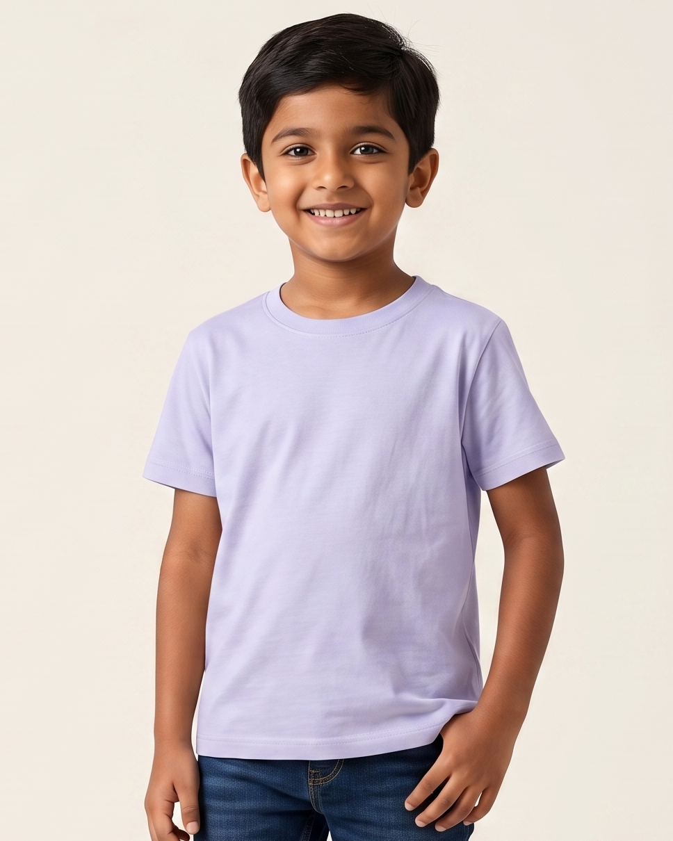 Solid Boy's Crew Neck T-Shirt